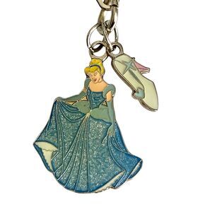 Vintage Disney Princess Cinderella Slipper Gown Zipper Pull Bag Charm Purse Blue